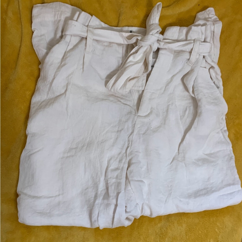 white cream target linen beach paper bag pants